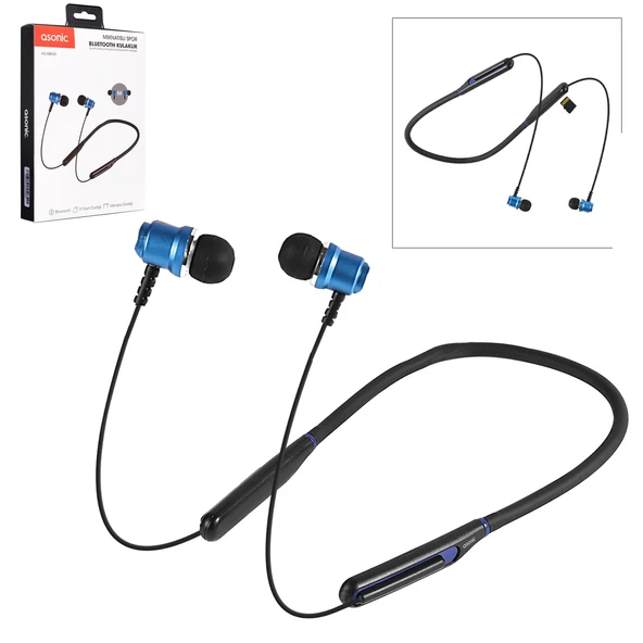 KABLOSUZ SPOR KULAKLIK BLUETOOTH ŞARJLI SİYAH ASONIC AS-XBK65