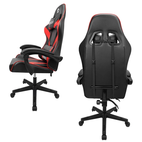 OYUNCU KOLTUĞU GAMING 3D AYARLI SİYAH KIRMIZI EVEREST KL-ER10 - 3