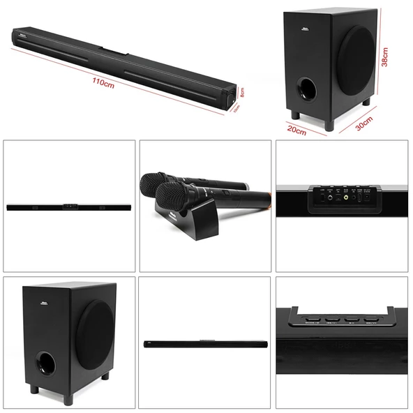 TELEVİZYON SES SİSTEMİ 2.1 BT/USB/SD/HDMI/AUX 90W MİNİX SOUNDBAR MX-906 N+ - 2