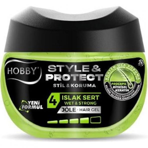 Hobby Stye&Protect Saç Jölesi Islak Sert 200 Ml kavanoz