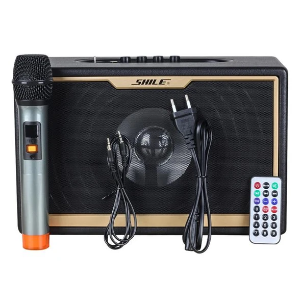 Shile SD-1 El Mikrofonlu Kumandalı USB+SD+BT Seyyar Portatif Anfi Hoparlör - 8