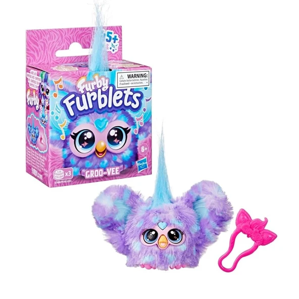 Furby Furblets Groo-Vee Mini Friend, 45+ Ses ve Müzik, 6 Yaş ve Üstü İçin Elektronik Peluş