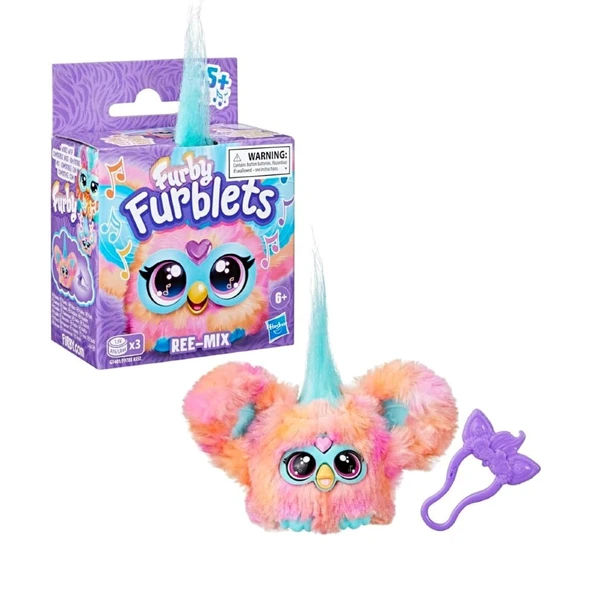 Furby Furblets Ree-Mix Mini Friend, 45+ Ses ve Müzik, 6 Yaş ve Üstü İçin Elektronik Peluş