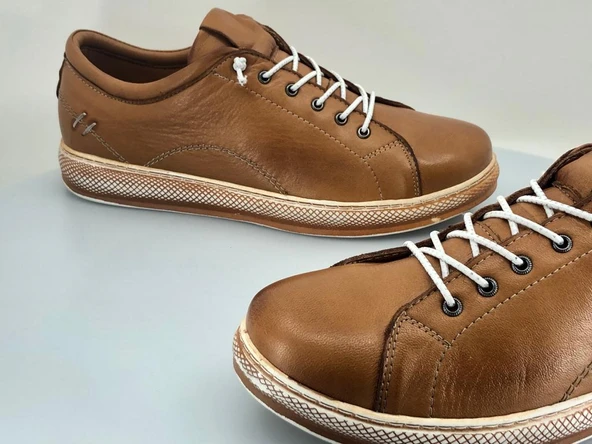 Ayakdaş %100 Hakiki Deri Kadın Unisex Sneaker Spor Ayakkabı - Resim 4