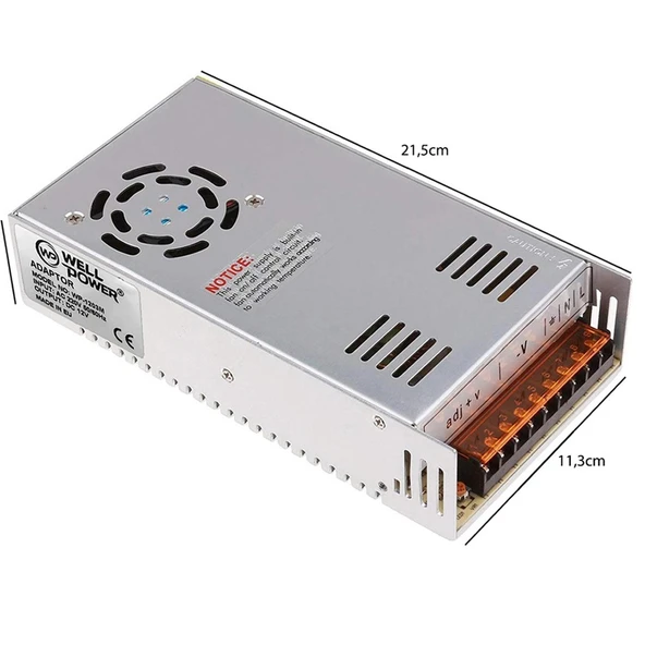 Metal Kasa Adaptör 12v 40a Wellpower WP-1240M - 2