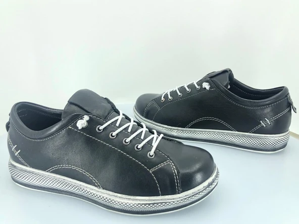 Ayakdaş %100 Hakiki Deri Kadın Unisex Sneaker Spor Ayakkabı - Resim 2