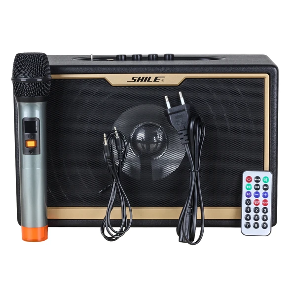 Shile SD-1 Portatif Hoparlör El Mikrofonlu Usb Sd Kart Bluetooth Seyyar Anfi Taşınabilir Hoparlör - 4