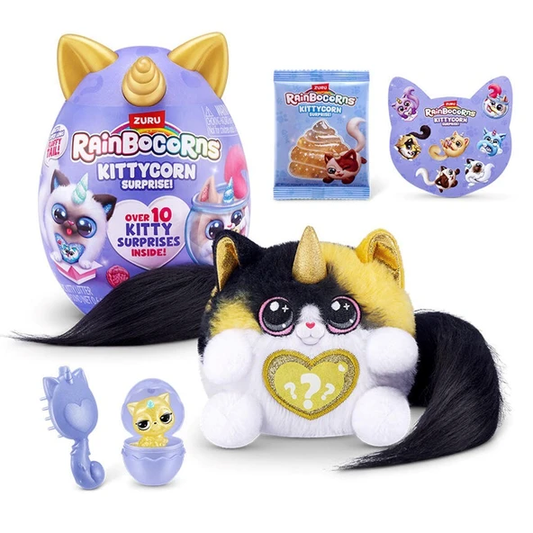 Rainbocorns Kittycorn S3 Sürpriz Paket Munchkin Peluş Oyuncak, Slime, Süpriz Yumurta, 3+ Yaş ve Üzer
