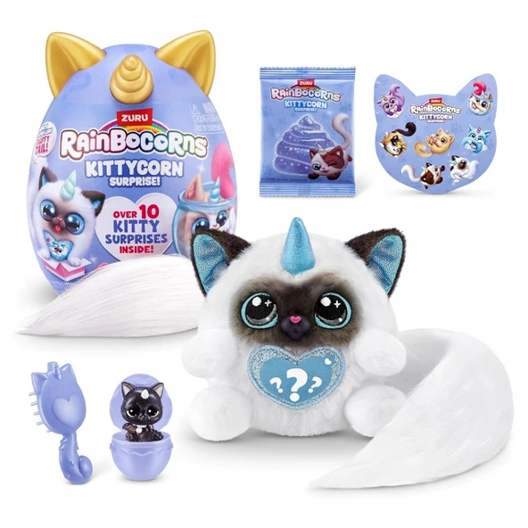Rainbocorns Kittycorn S3 Sürpriz Paket Dolly Peluş Oyuncak, Slime, Süpriz Yumurta, 3+ Yaş ve Üzeri