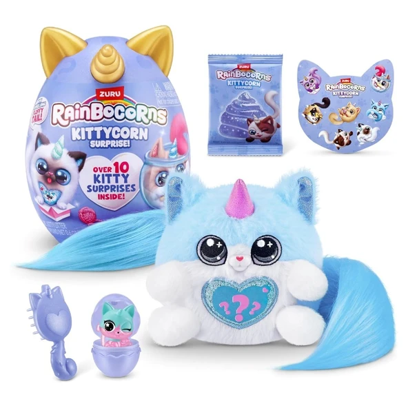 Rainbocorns Kittycorn S3 Sürpriz Paket Cleo Peluş Oyuncak, Slime, Süpriz Yumurta, 3+ Yaş ve Üzeri