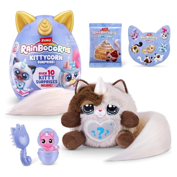 Rainbocorns Kittycorn S3 Sürpriz Paket Nia Peluş Oyuncak, Slime, Süpriz Yumurta, 3+ Yaş ve Üzeri İçi
