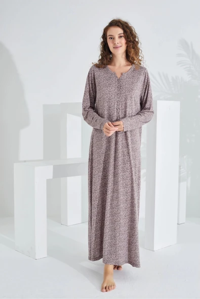 Gd Goldoremi 91412 Kadın %100 Pamuk Uzun Kol Elbise Gecelik - 2