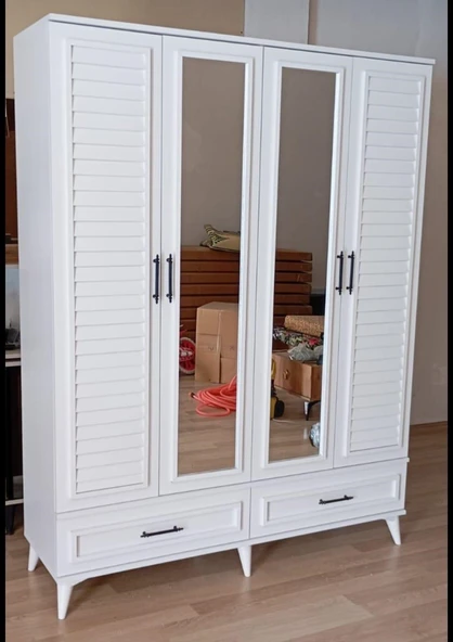 PANJUR BEYAZ 4 KAPILI DOLAP ürün görseli 1