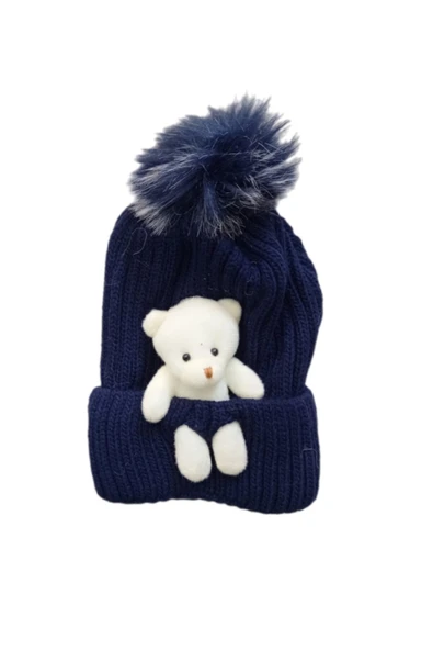 Unisex Çocuk Ayıcıklı Bere 4/14 yaş