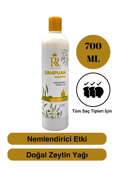 Richie Rich Zeytinyağlı Şampuan  Doğal Bakım ve Nemlendirme İçin Avantajlı Boy (700 ml)