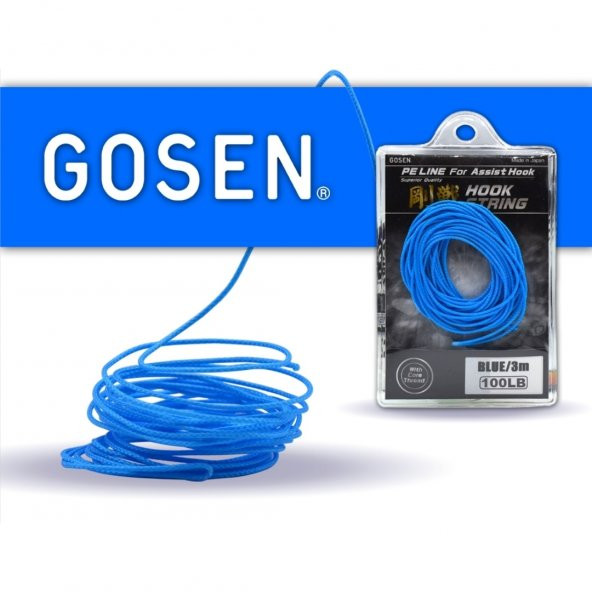 GOSEN HOOK STRING 3 MT. BLUE - 100 LB.