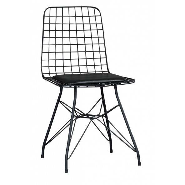 6'LI SİYAH EKO TEL SANDALYE-MUTFAK SANDALYESİ-ÇALIŞMA SAMDALYESİ - 3