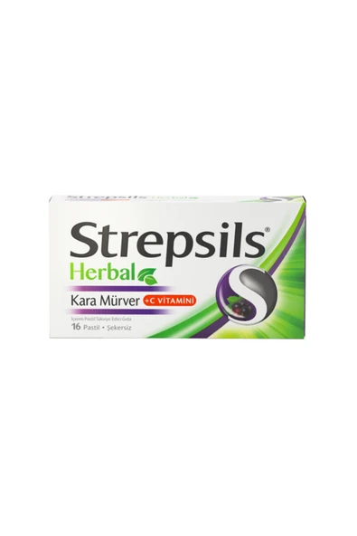 Strepsilis Herbal Kara Mürver 16 Pastil