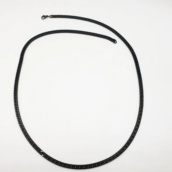 Siyah Renk Erkek Çelik Kolye - 12