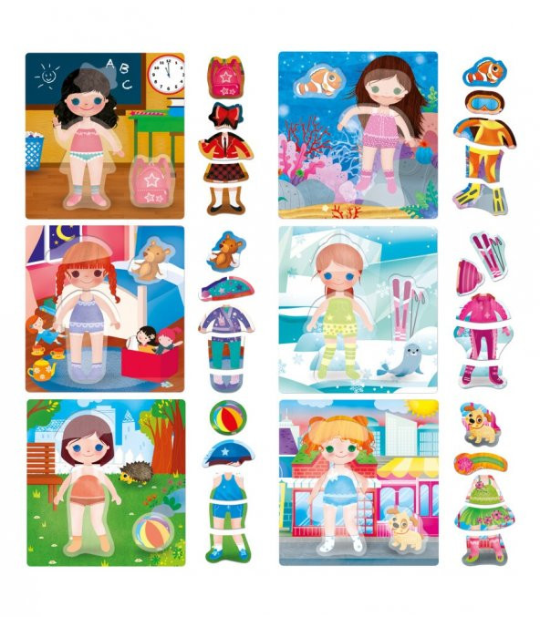 Headu Montessori My Little Dolls Kıyafet Giydirme Oyunu MU24827