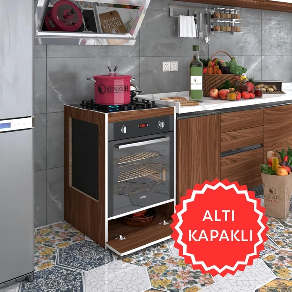 Kenzlife ankastre modülü kabini vanadyum3 cvz fırın ocak dolabı kapaklı - 1