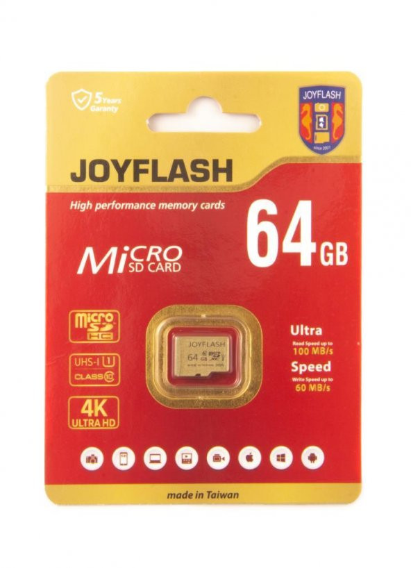 64GB 100MB/s MicroSD UHS-I Class10 Hafıza Kartı 5 Yıl Garantili