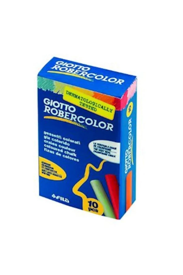 Robercolor Tebeşir Yuvarlak Tozsuz 10 Lu Karışık Renk (10 Paket)