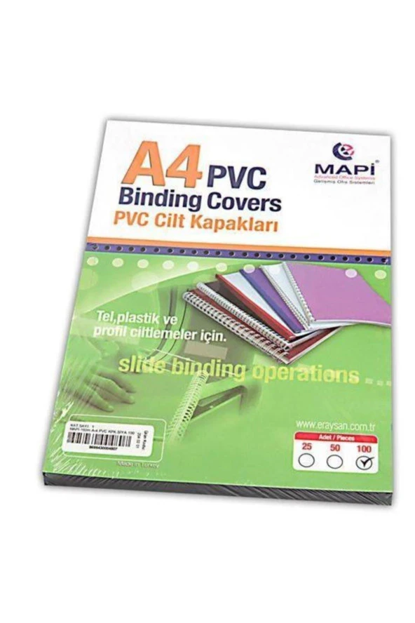 Mapi A4 Pvc Opak Cilt Kapağı 160 Micron 100'lü Paket Mavi