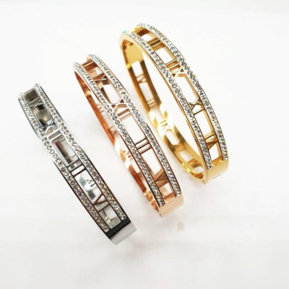 Parlak Taşlı Halkalı Kadın Bileklik - 3