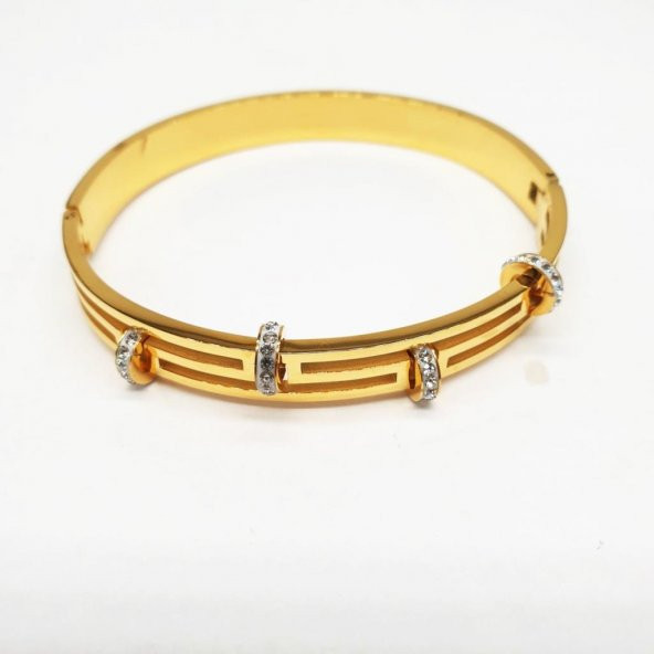 Parlak Taşlı Halkalı Kadın Bileklik - 5