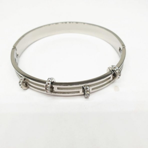 Parlak Taşlı Halkalı Kadın Bileklik - 8