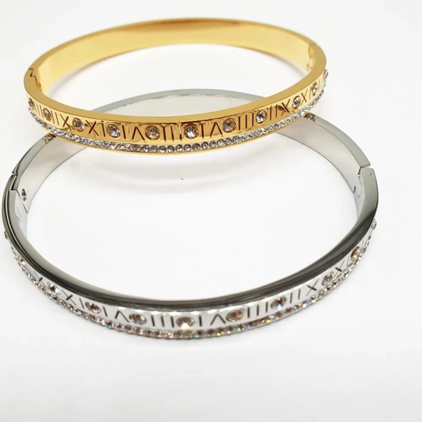 Roma Rakamlı Çok Taşlı Kadın Bileklik - 2