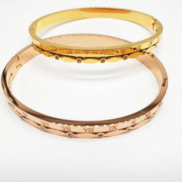 Roma Rakamlı Az Taşlı Kadın Bileklik - 11