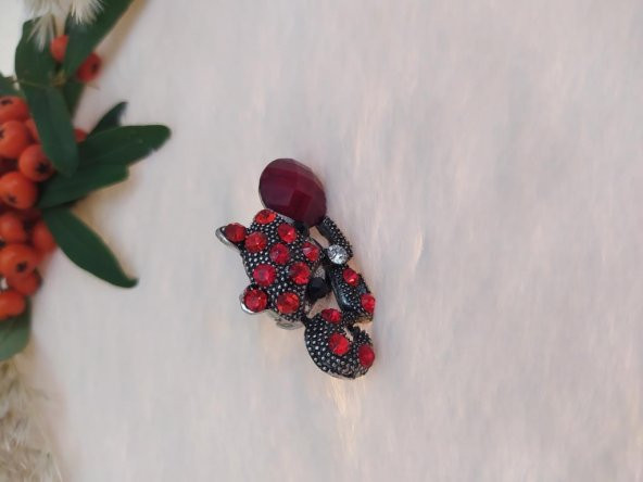 Gümüş Renk Kedi Figürlü Yüzük Kristalli Ayarlanabilir Çocuk Yüzük - Resim 2