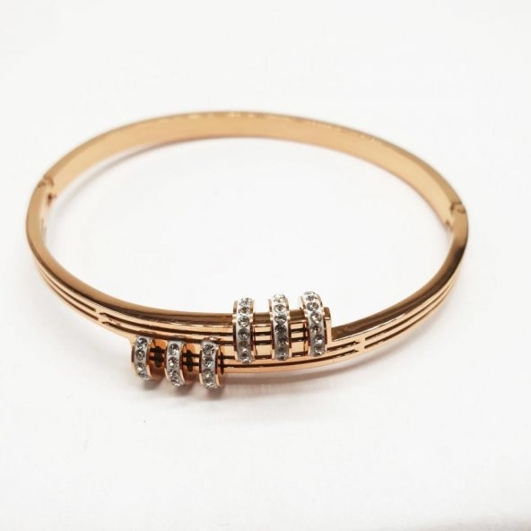 Üst Üste Halkalı Taşlı Kadın Bileklik - 6