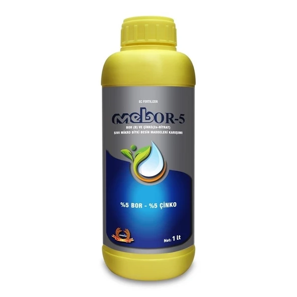 Mebor 5 Bor(B) Çinko(Zn) Sıvı Bitki Besin Maddeleri (1 Litre)