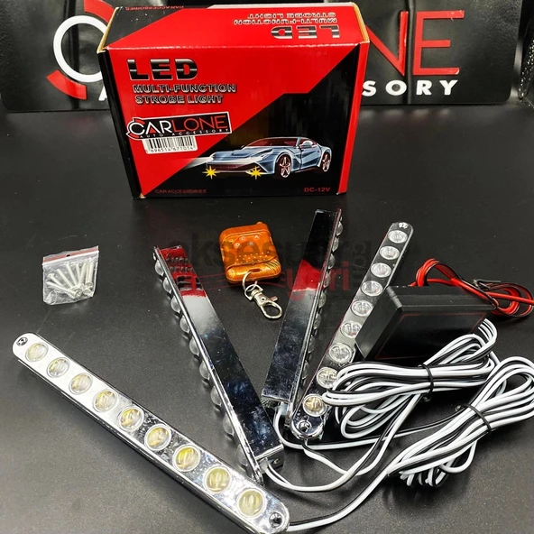 Panjur İçi Çakar 4x9 Ledli Kaliteli Ürün Uzaktan Kumandalı Polis Çakarı Makam Çakarı - 4