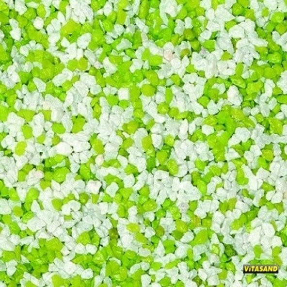 Vitasand REK141 Yeşil Beyaz Renkli kum 1 kg  0,2mm