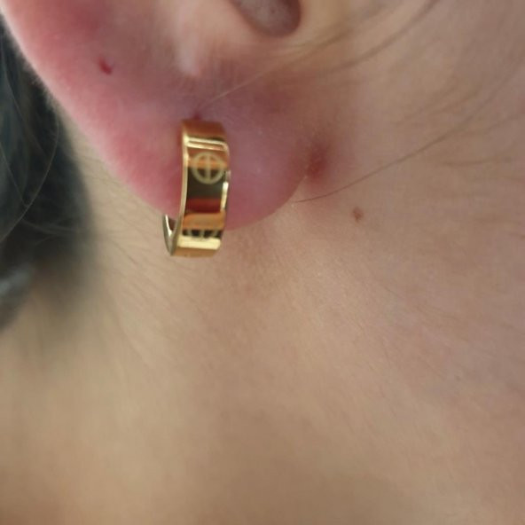 Yuvarlak Model İşaretli Küçük Küpe - 10