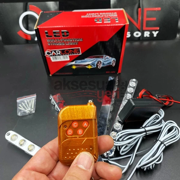 Panjur İçi Çakar 4x9 Ledli Kaliteli Ürün Uzaktan Kumandalı Polis Çakarı Makam Çakarı - 3