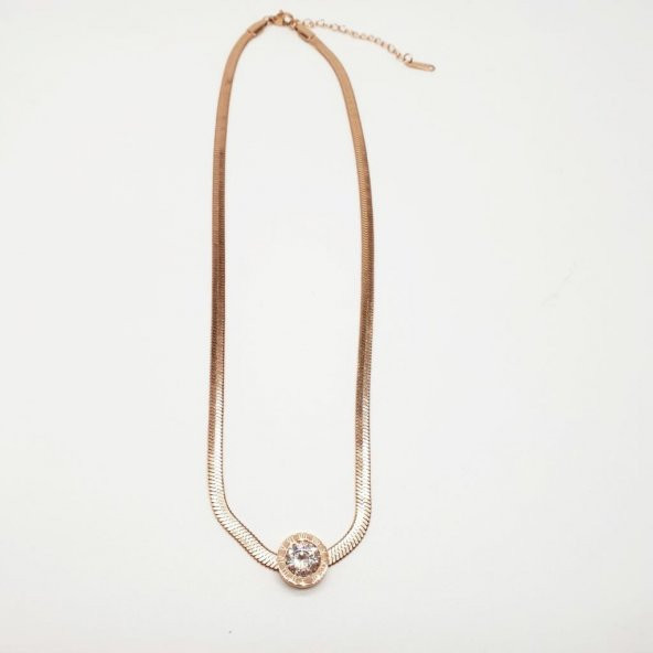 Roma Rakamlı Taşlı Bayan kolye - 2