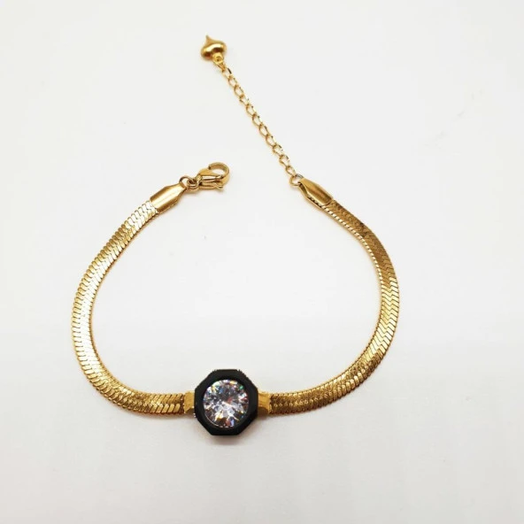 Balık Sırtı Taşlı Bayan Bİleklik