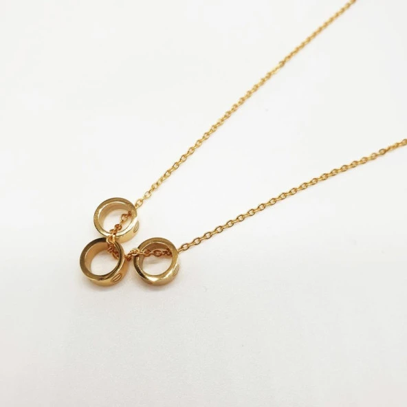 Üçlü Halka Model Kolye - 3