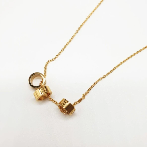 Üçlü Halka Model Kolye - 9