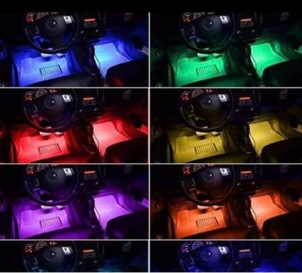 Ayak Altı Aydınlatma Uzaktan Kumandalı Sese Duyarlı Araç İçi Ayakalti Işık 9 Ledli - 3