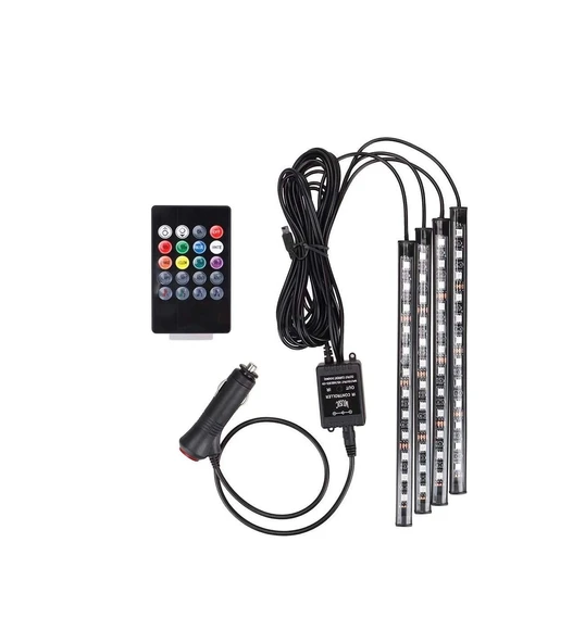 Ayak Altı Aydınlatma Uzaktan Kumandalı Sese Duyarlı Araç İçi Ayakalti Işık 9 Ledli - 2