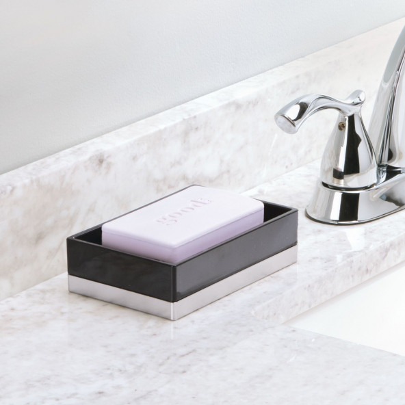 IDESIGN 41087ES Sabunluk Modern Siyah Tasarımlı 12x8x3cm ürün görseli