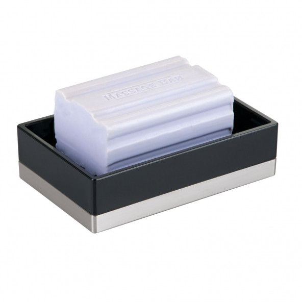 IDESIGN 41087ES Sabunluk Modern Siyah Tasarımlı 12x8x3cm - Resim 3