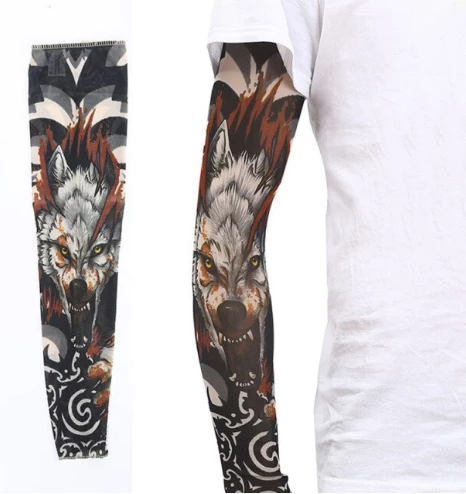 Giyilebilir Kol Dövmesi Çorap Dövme 3D Baskılı Kol Bacak Dövme 2 Adet Model 9 ürün görseli 1