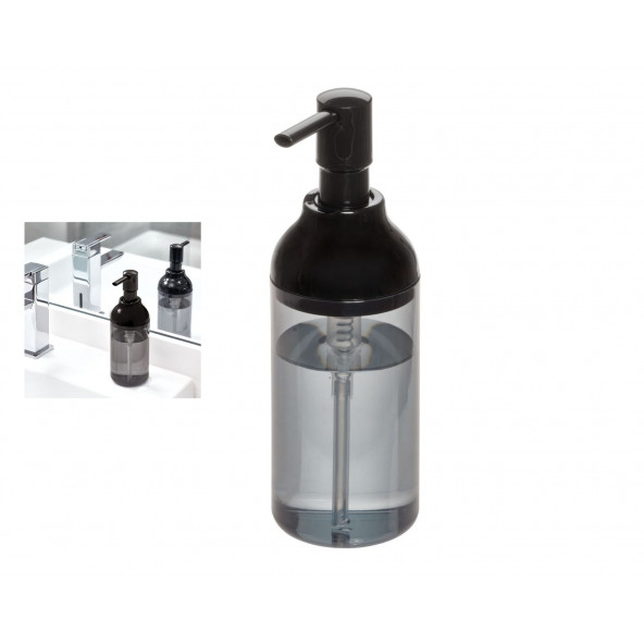 IDESIGN 29067ES Sıvı Sabunluk Füme Model 8x8x16cm 360ml ürün görseli